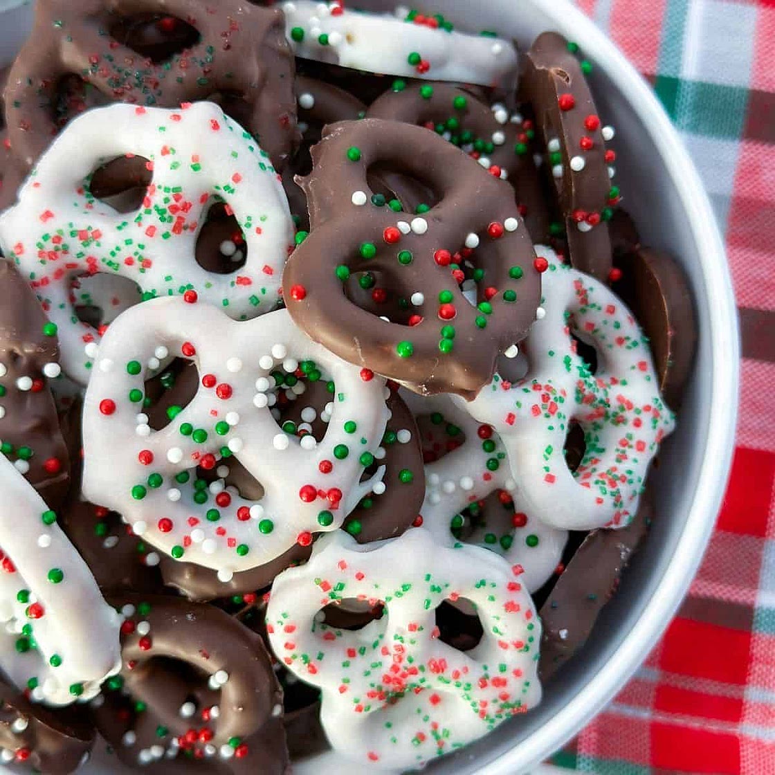Christmas Chocolate Covered Pretzels Recipe