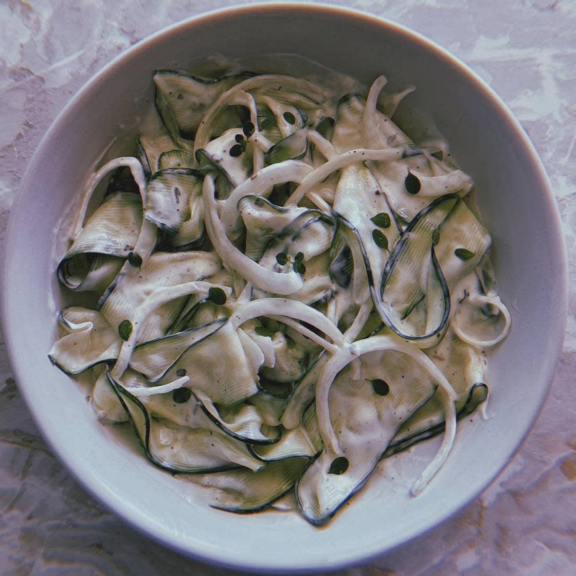 insalata cremosa di cetrioli