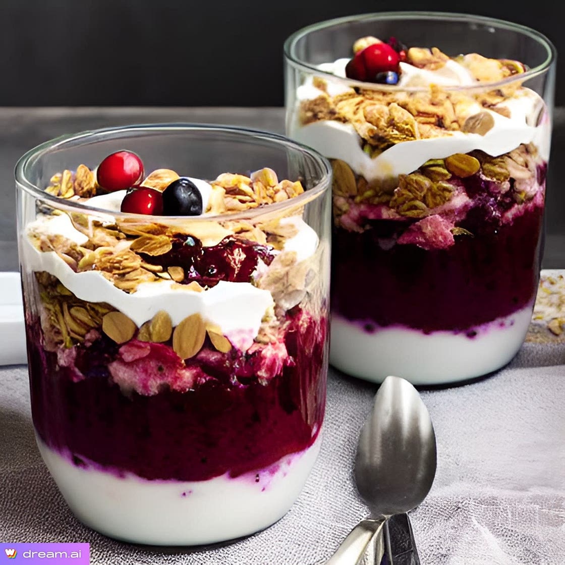 Cranberry breakfast trifle