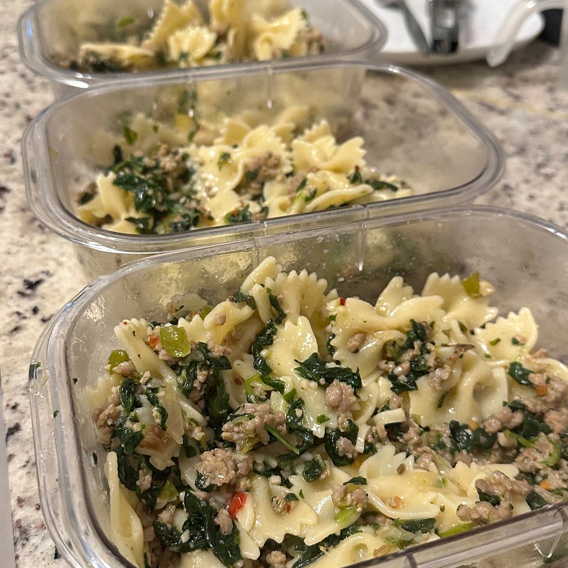 Pasta with Italian Chicken Sausage, Peppers and Escarole