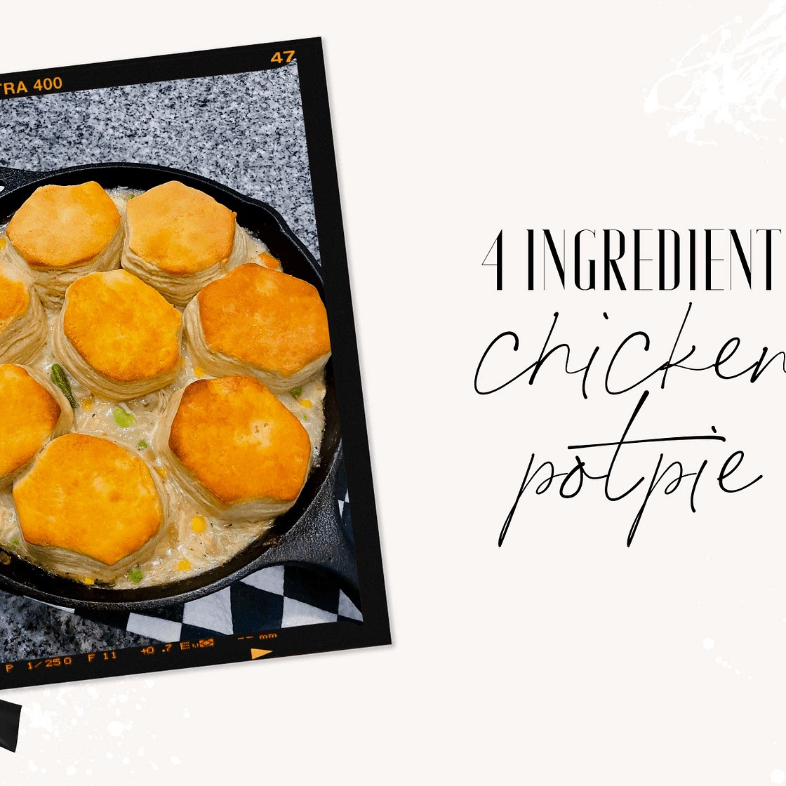 the easiest 4 ingredient CHICKEN pot pie