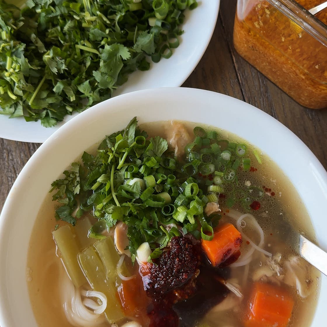 Rotisserie chicken pho 