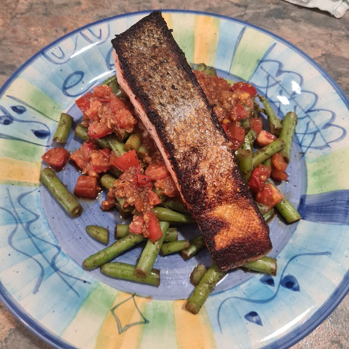 Citrus Salmon with Minty Bean Salad