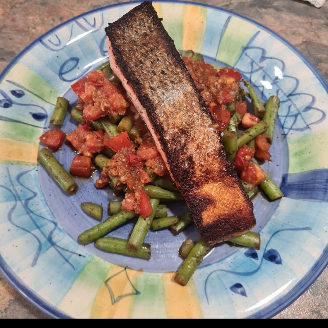Citrus Salmon with Minty Bean Salad
