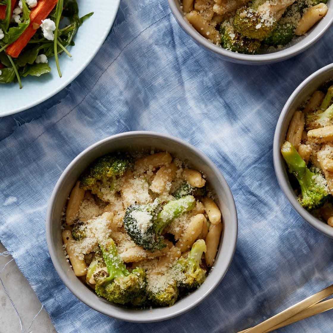 Fresh Cavatelli & Broccoli with Roasted Carrot & Arugula Salad