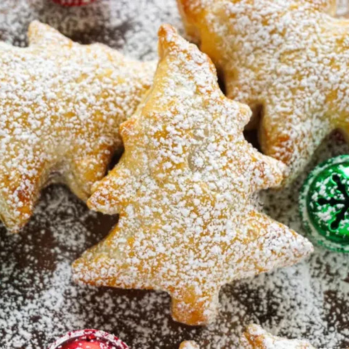 Cranberry Jam Filled Christmas Tree Puff Pastries