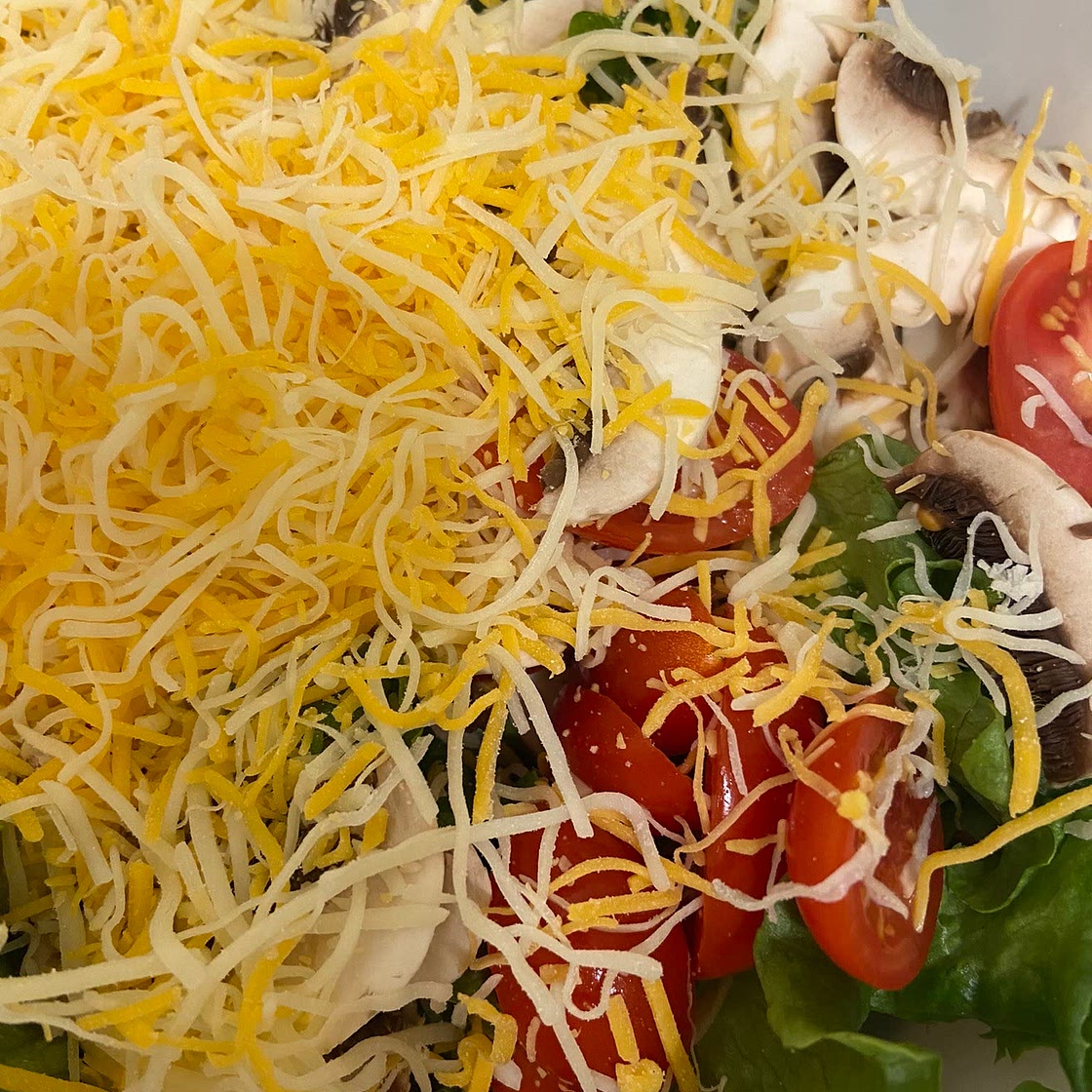 Shredded Cheese Mushroom salad 