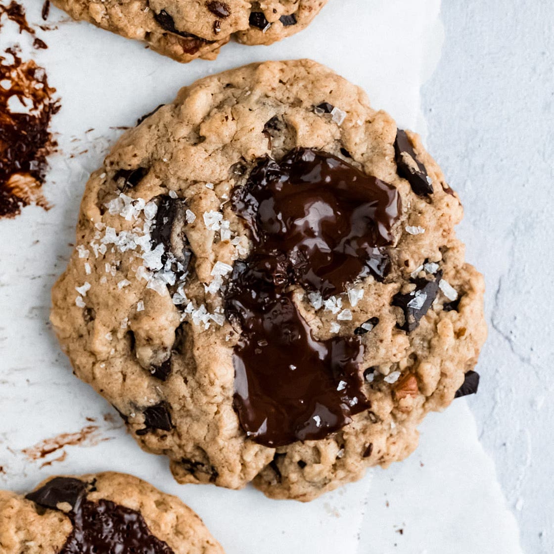Tahini Oatmeal Chocolate Chunk Cookies