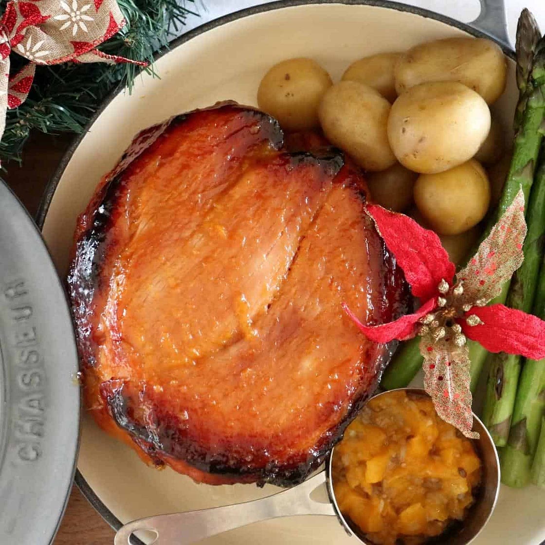 Bourbon And Peach Christmas Ham Glaze