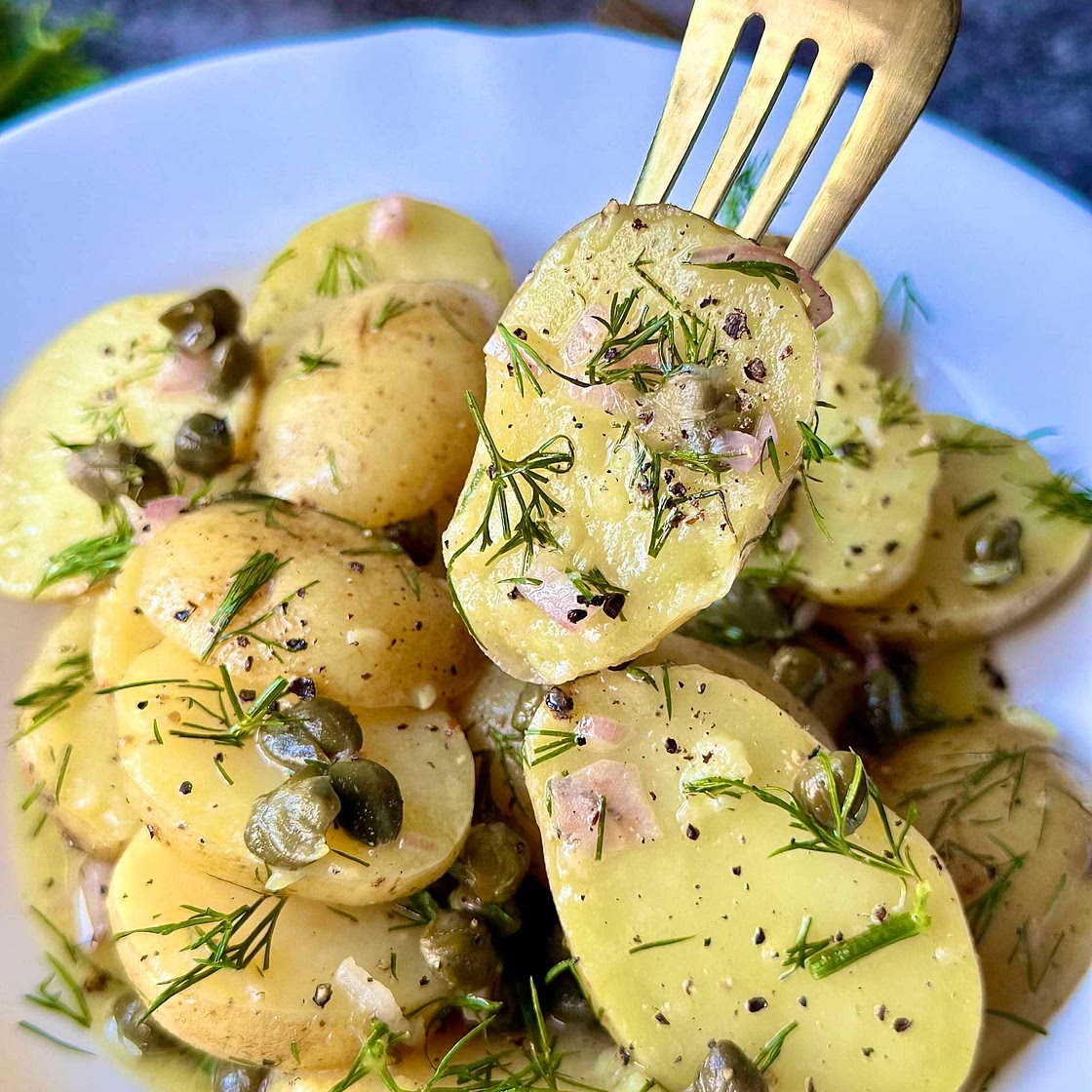 Warm Caper Potato Dill Salad