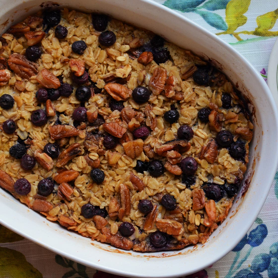 Blueberry Pecan Baked Oatmeal