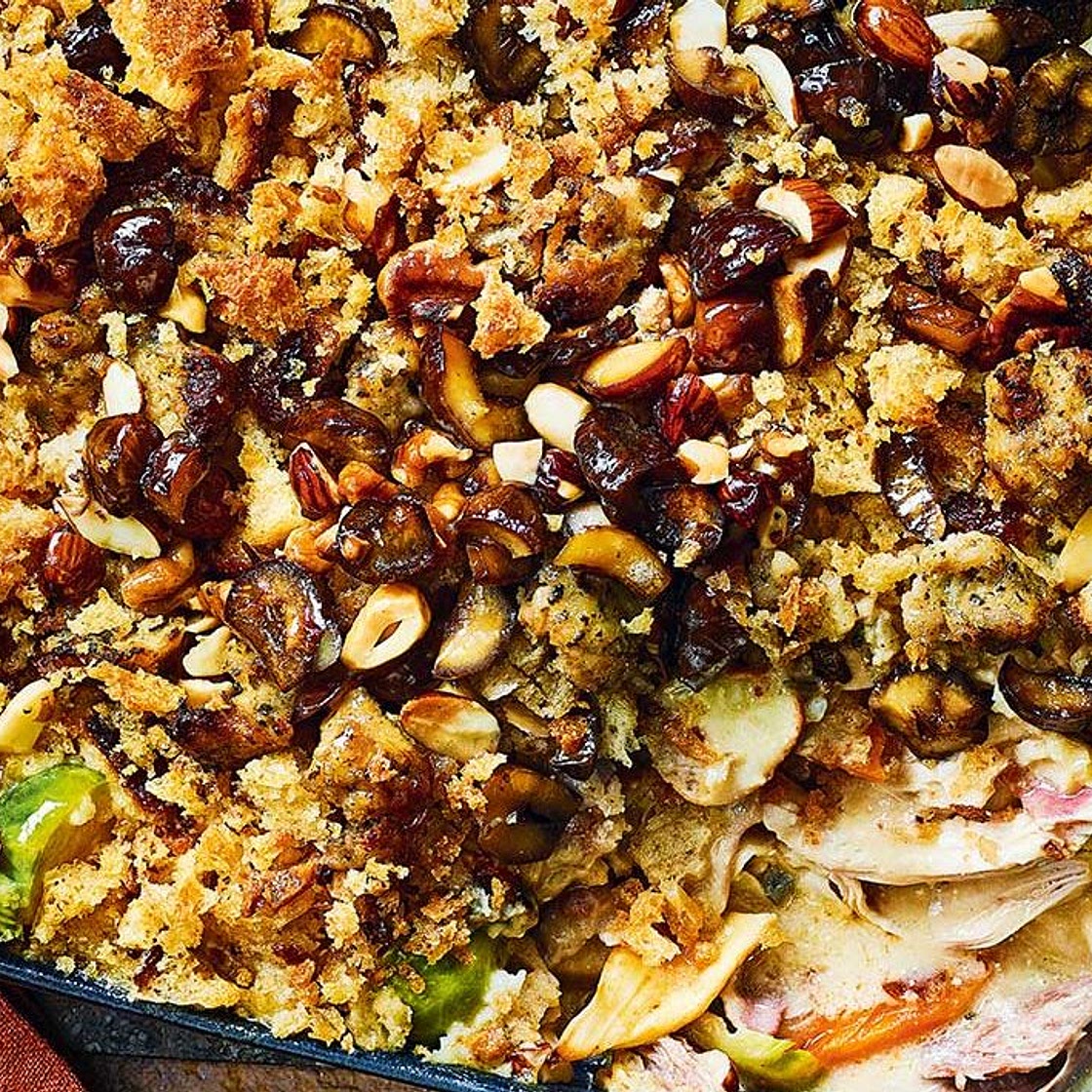 Turkey and chestnut crumble