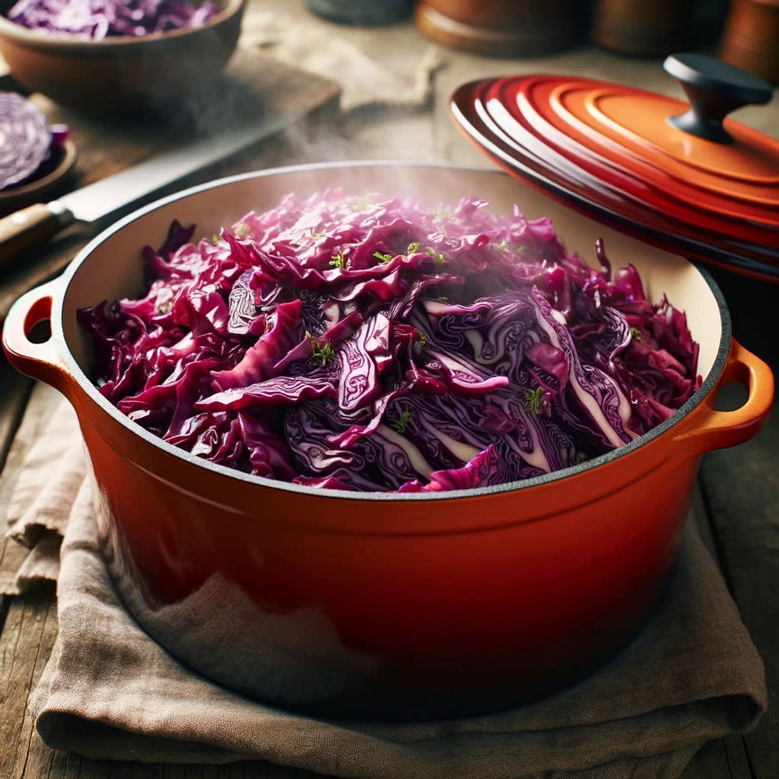 Braised Red Cabbage with Apple