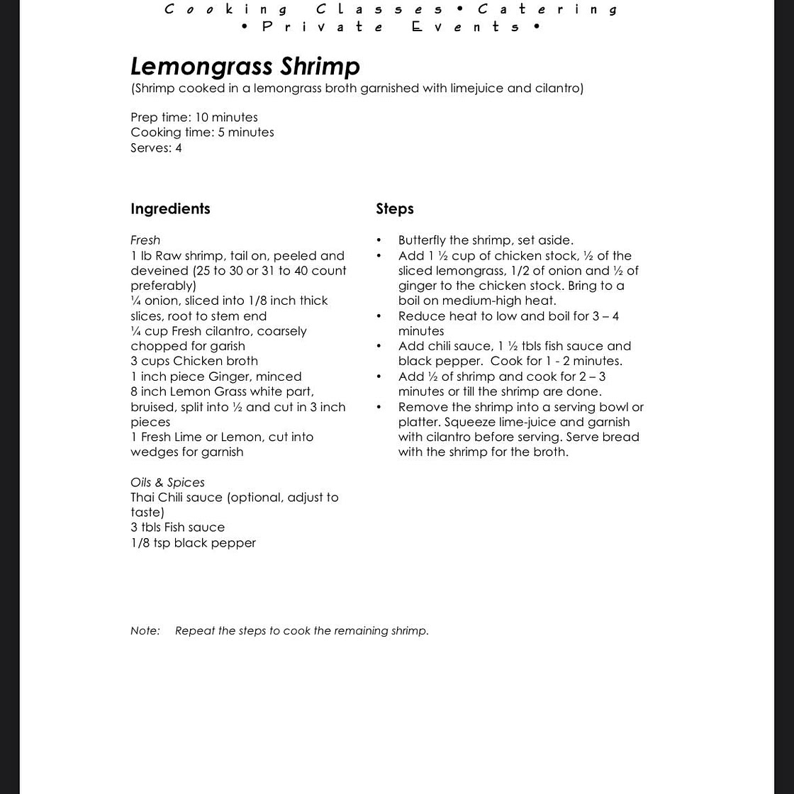 Lemongrass shrimp
