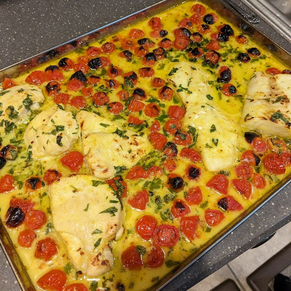 Coconut Fish and Tomato Bake