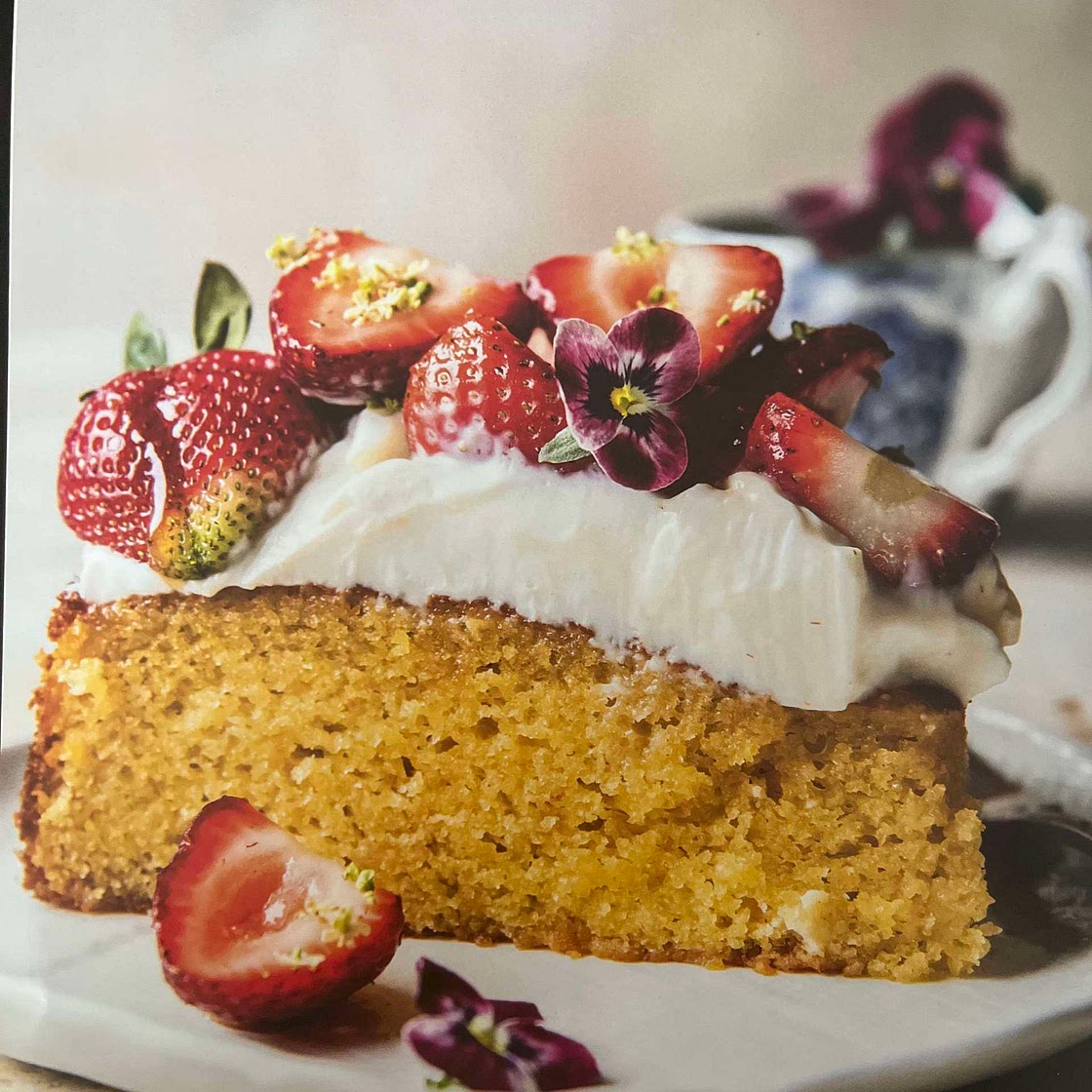 Almond Cake with Rosemary lemon sugar