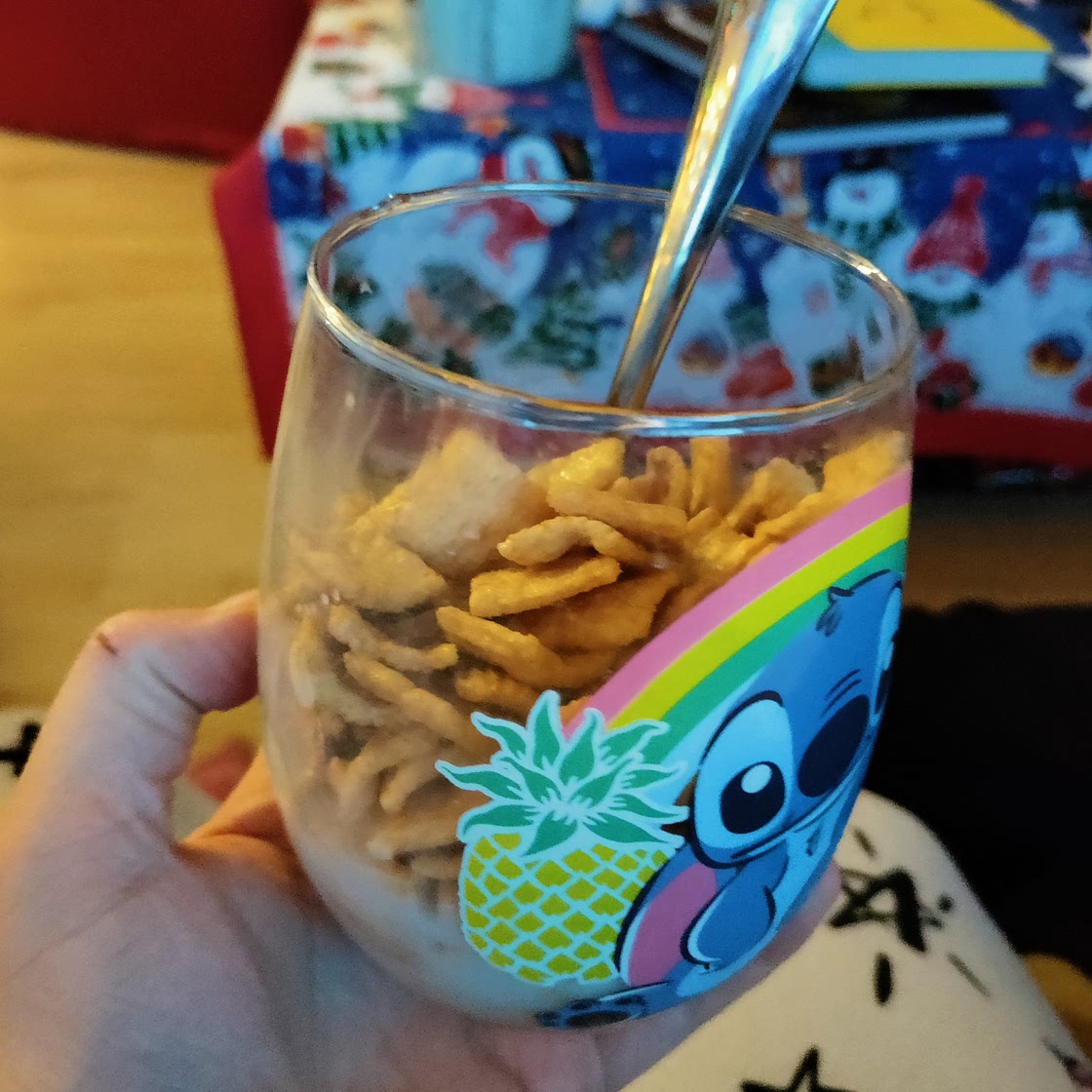 Cereal in a wine glass