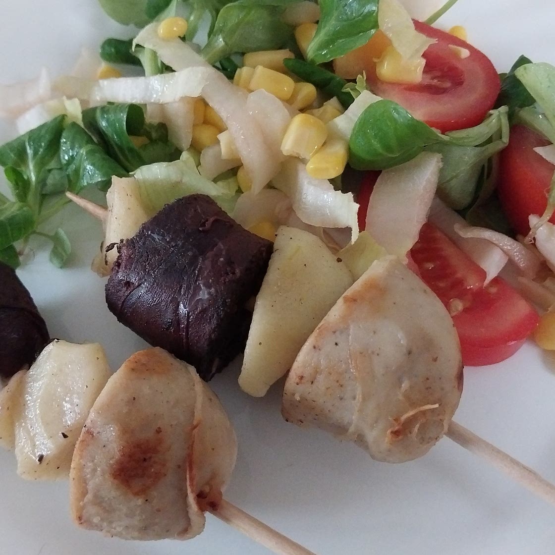 Duo de boudins en brochettes