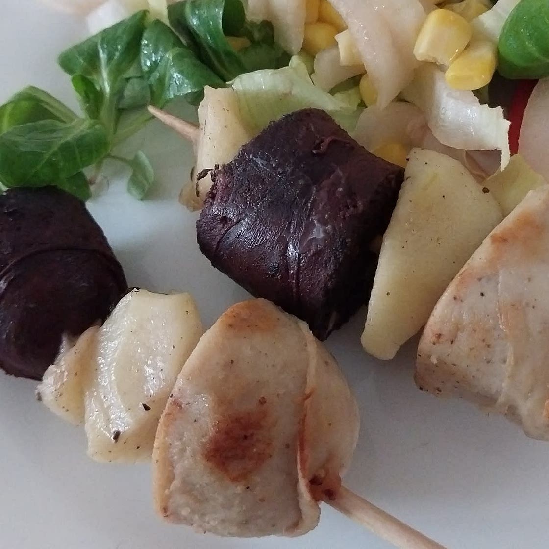 Duo de boudins en brochettes