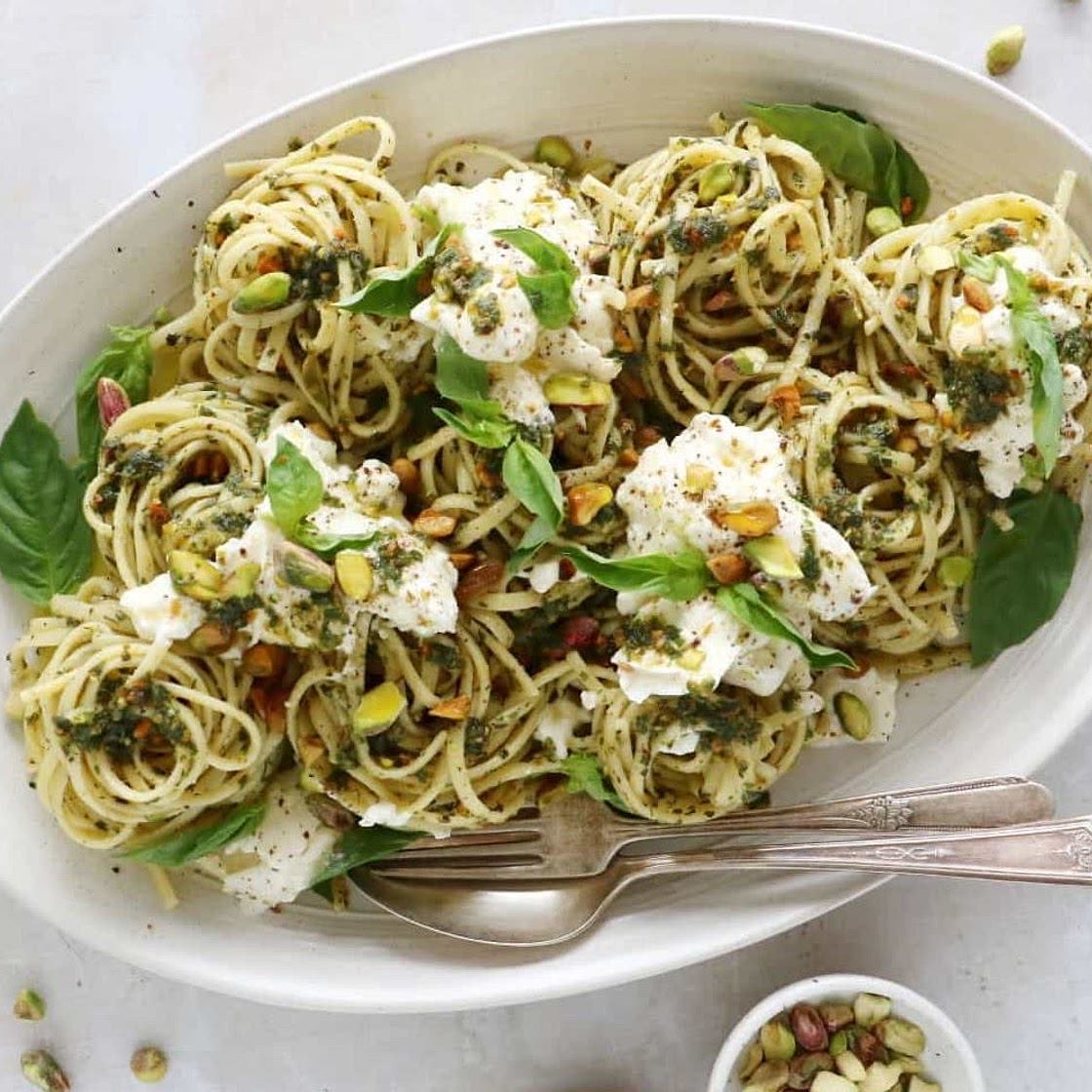 Pâtes au Pesto de Pistache et à la Burrata