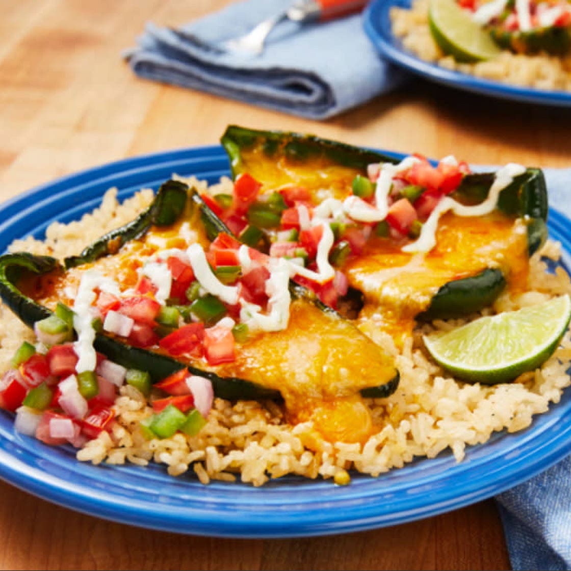 Cheesy stuffed Poblanos