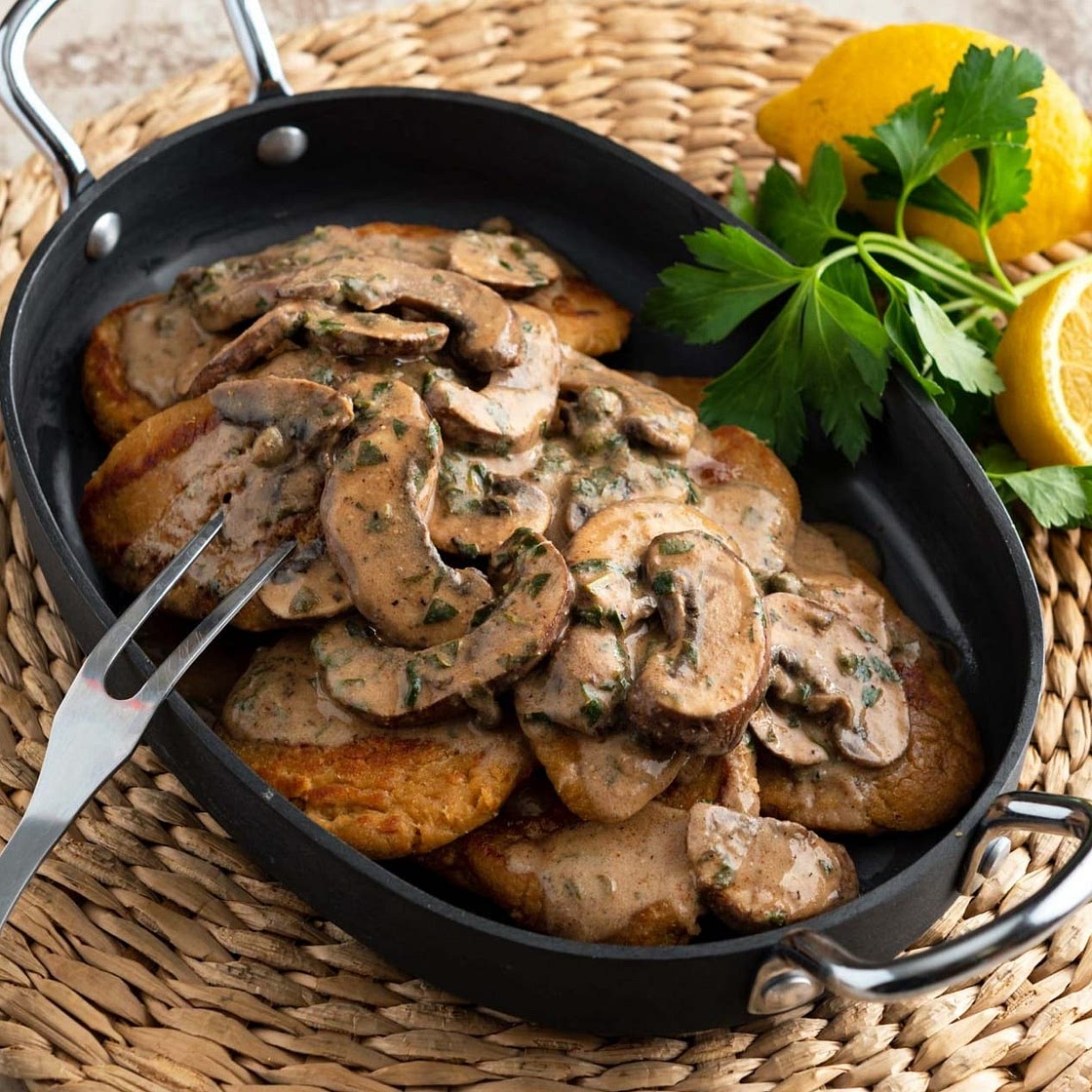 Chickpea Piccata with Mushrooms