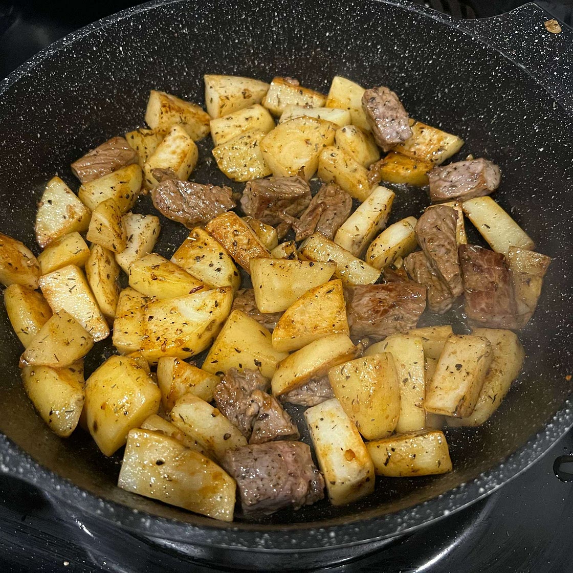 Asian Steak Bites and Potatoes