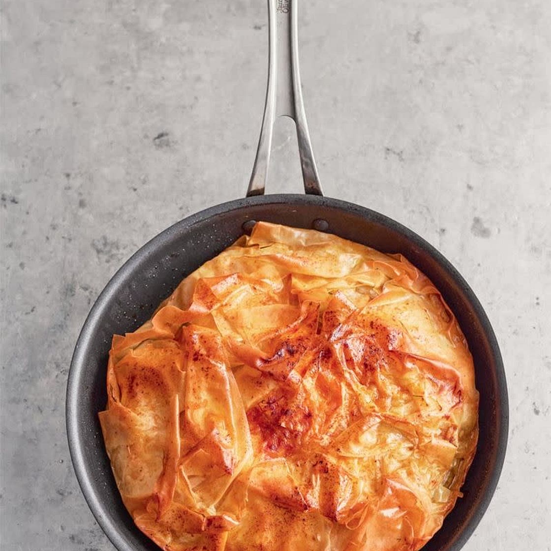 Salmon and prawn one-pan pie