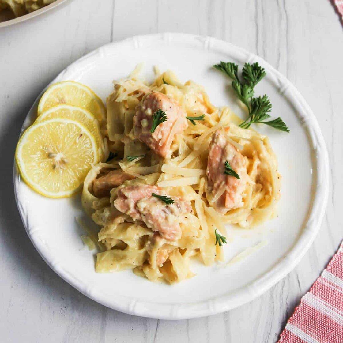 Salmon Alfredo Pasta