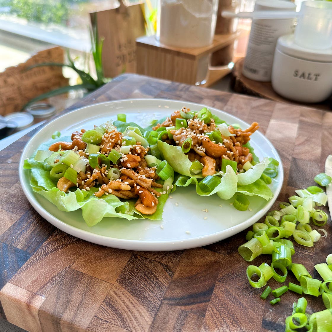 SWEET AND SPICY CASHEW LETTUCE WRAPS