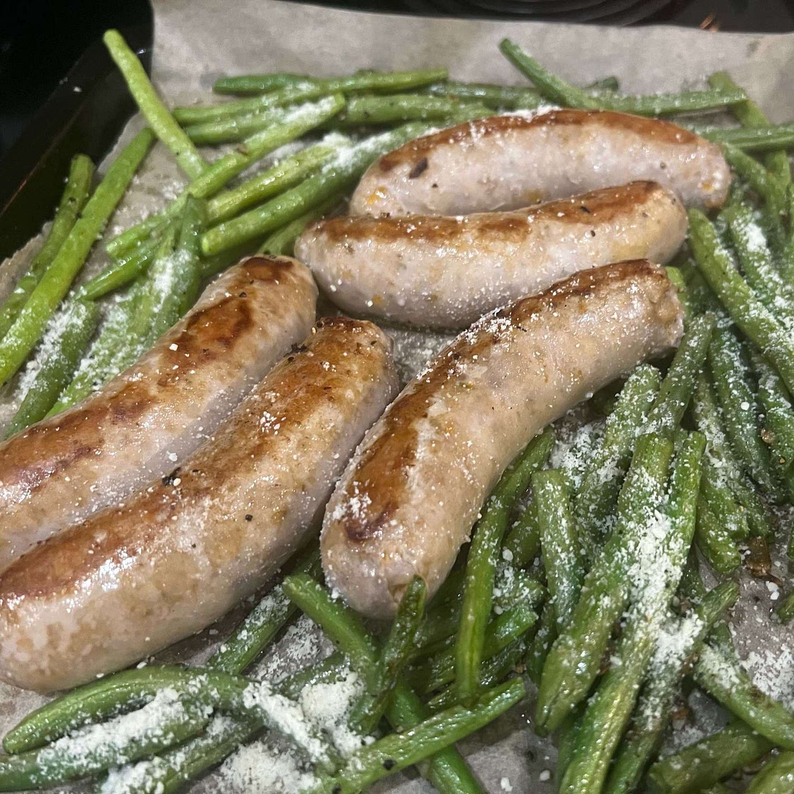 Sausage and Green Bean Sheet Pan Dinner