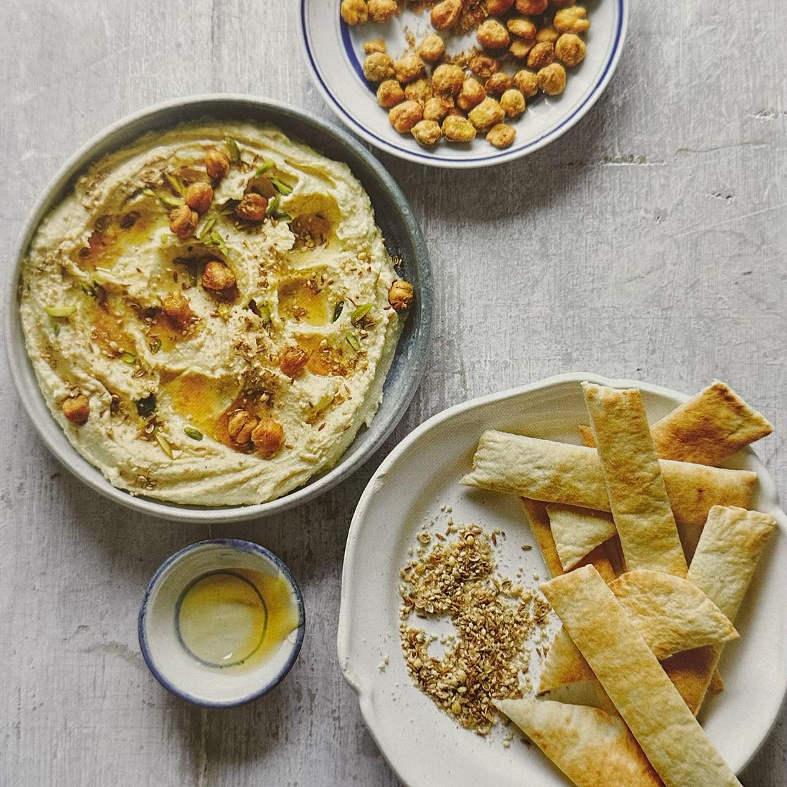 Light Hummus and Crisp Roasted Chickpeas