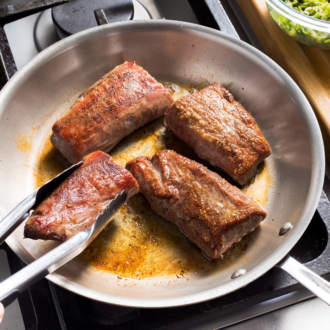 ATK Pan-Seared Pork Tenderloin with Scallion Relish