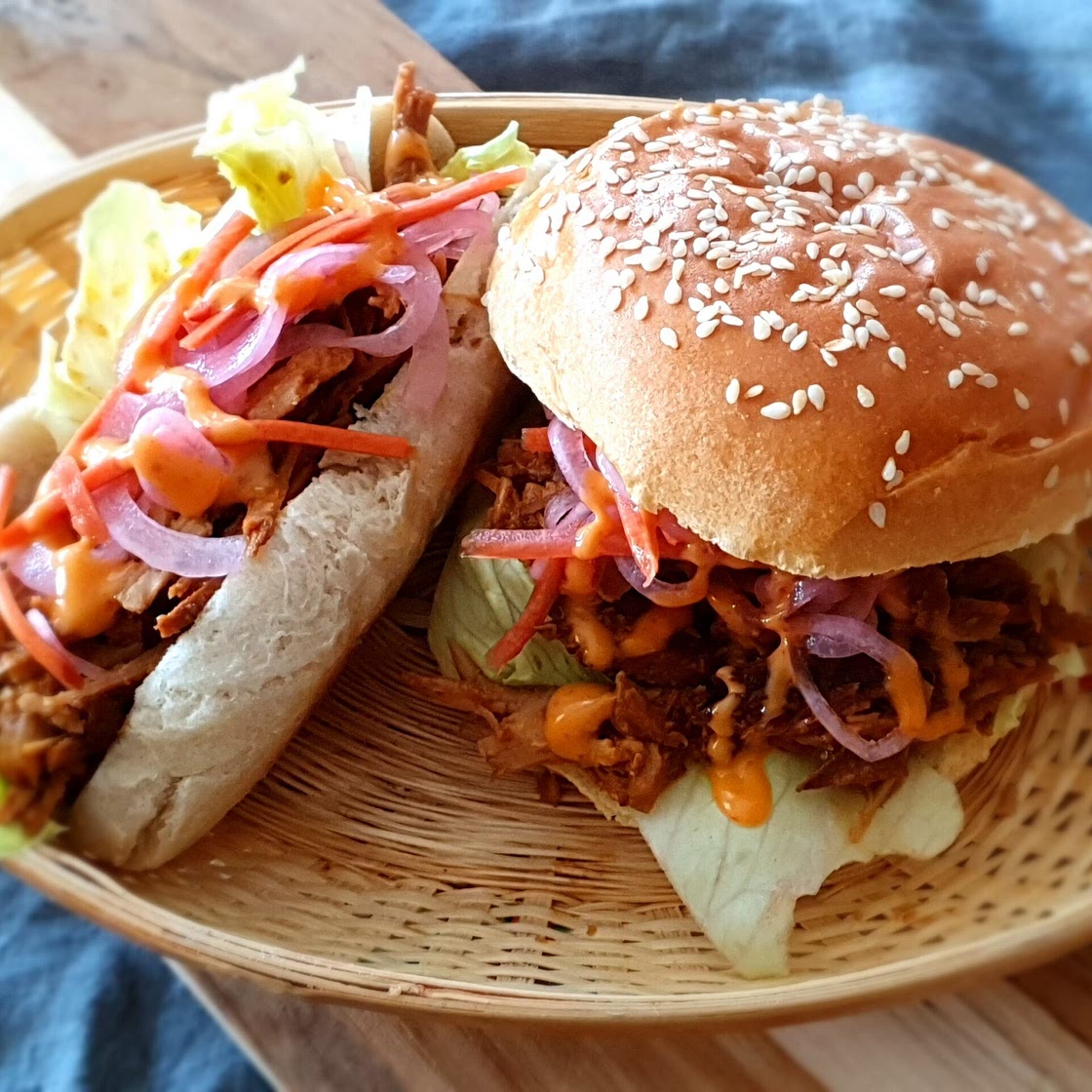 Pulled pork korean style i slowcooker/tryckkokare