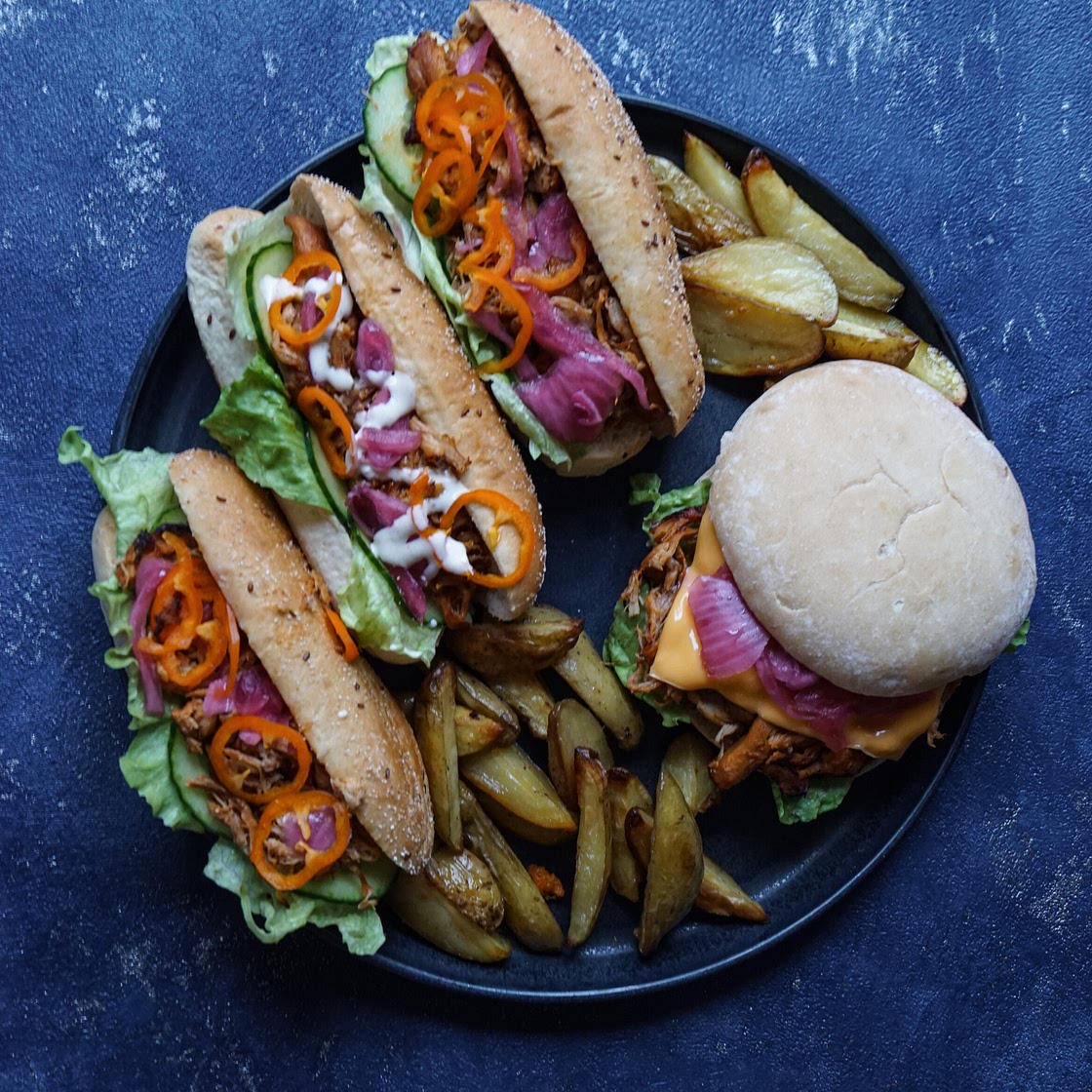 Pulled chicken i öl med chipolte i slowcookern
