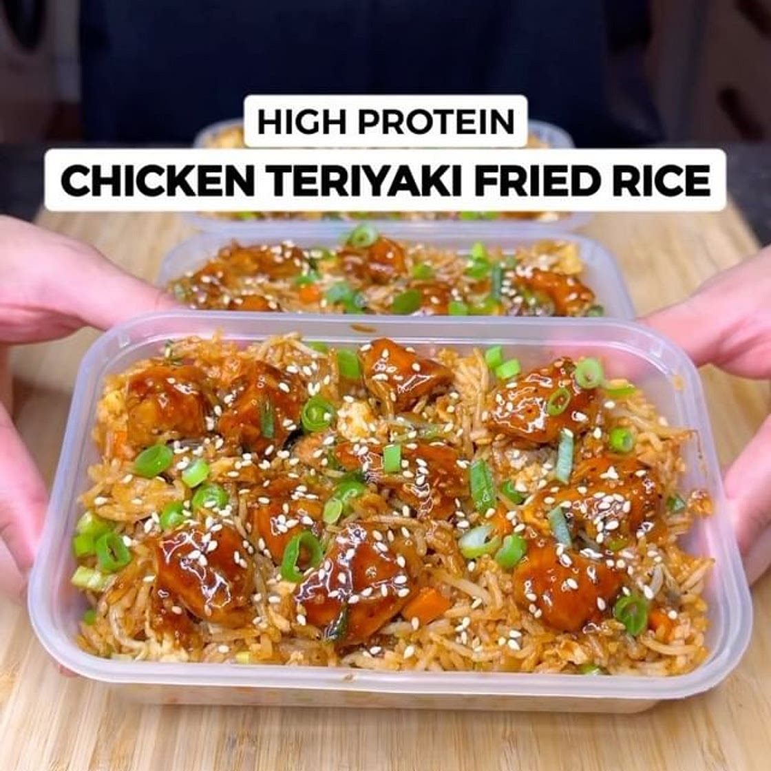 TASTIEST High Protein Chicken Teriyaki Fried Rice! Only 527 Calo
