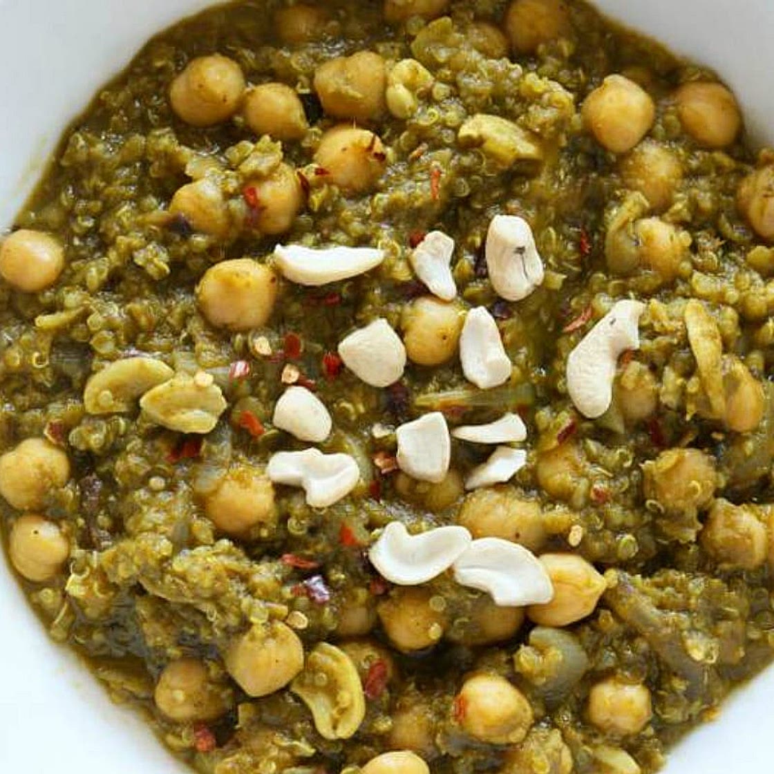 Chickpea Spinach Stew With Lentils and Quinoa