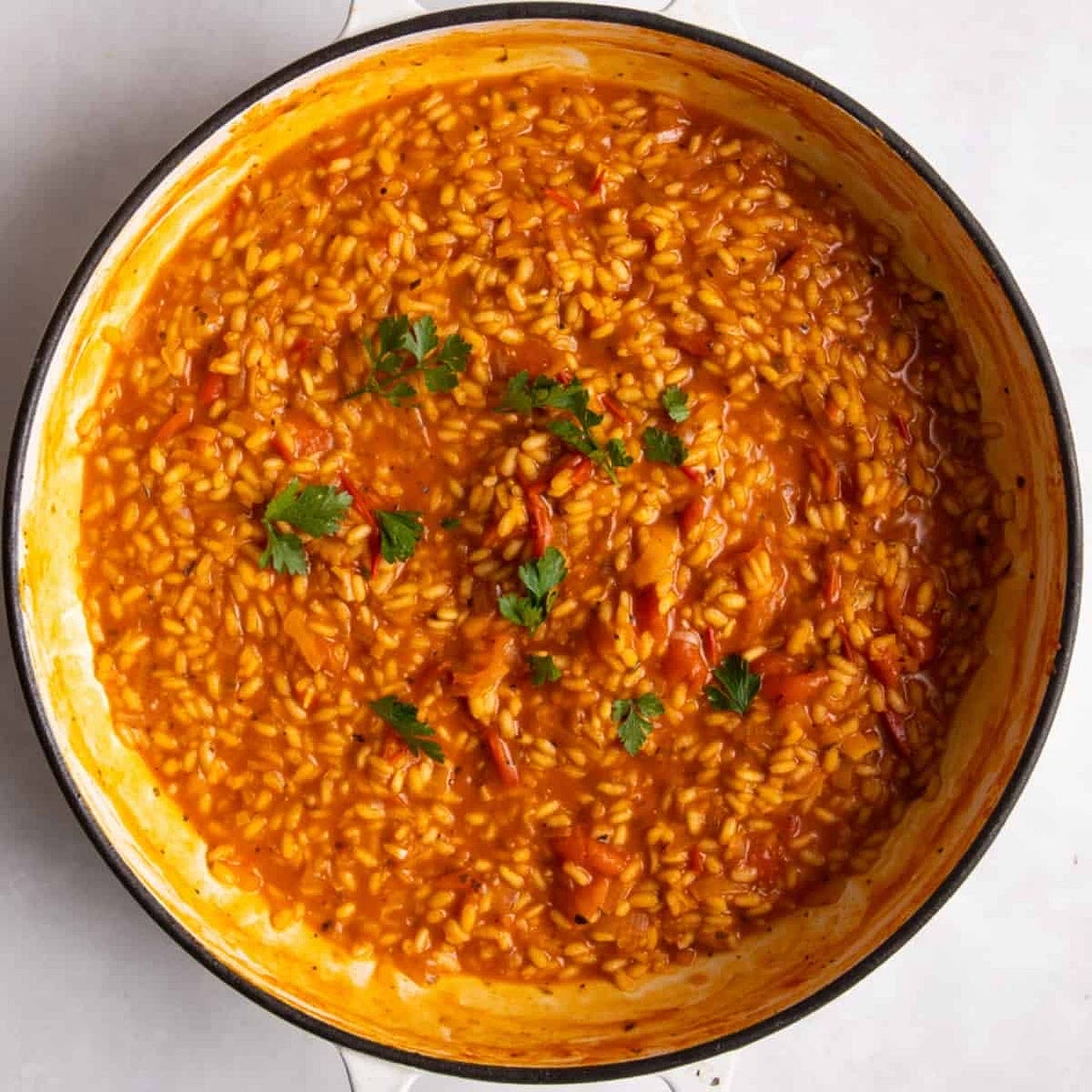 One Pot Creamy Tomato Risotto