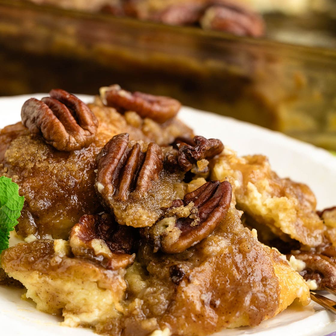 Praline Croissant Bread Pudding