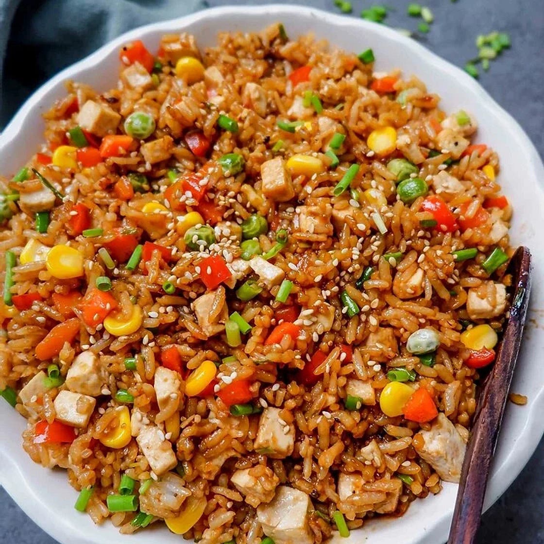 Vegetable Fried Rice with Teriyaki Sauce