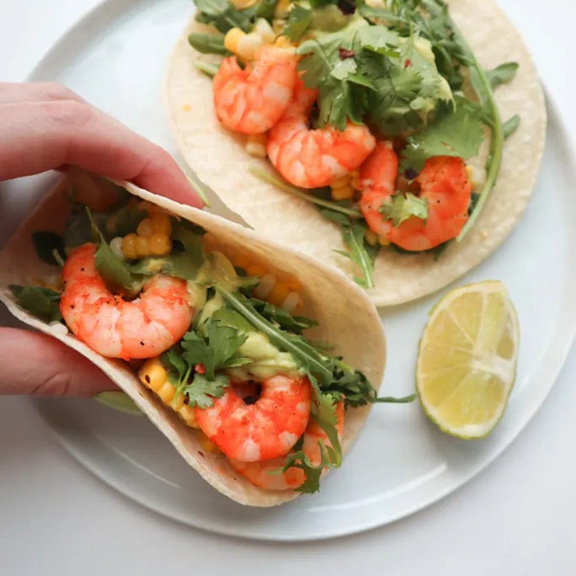 Grilled Shrimp Tacos with Avocado Sauce