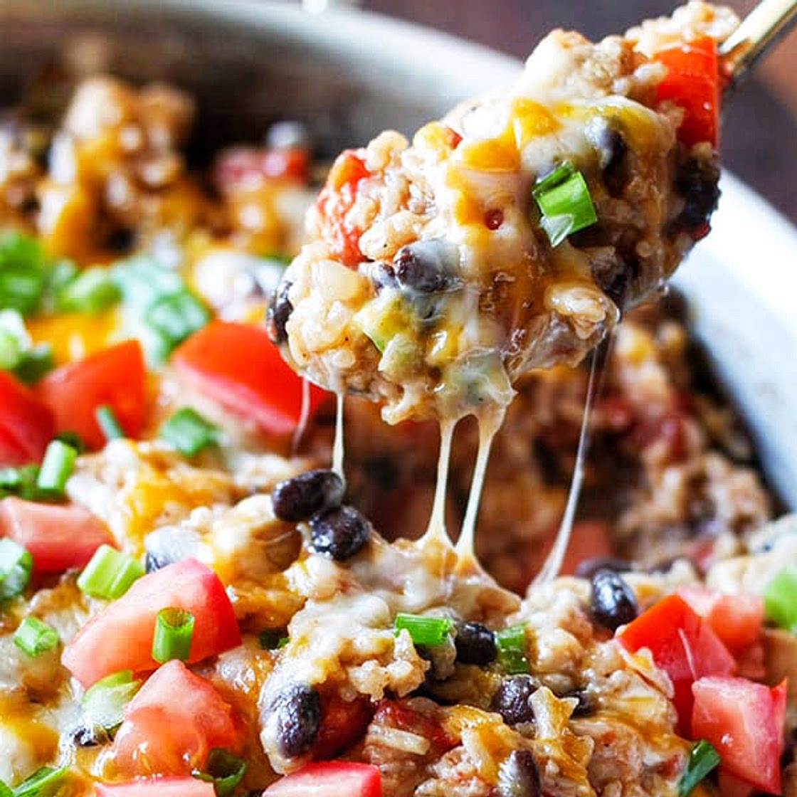 One-Pot Chicken Burrito Bowls