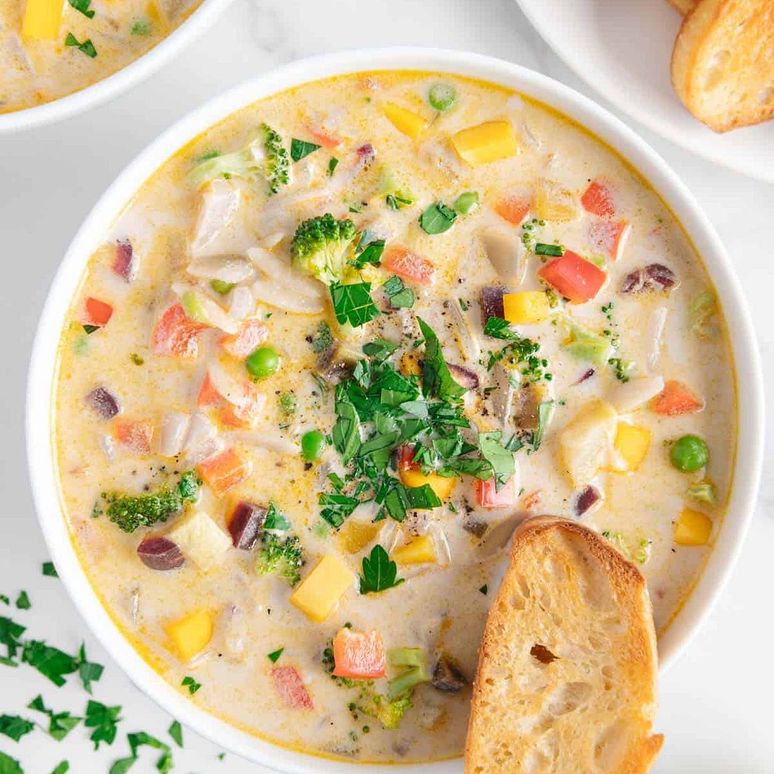 Lentil Soup with Rainbow Veggies