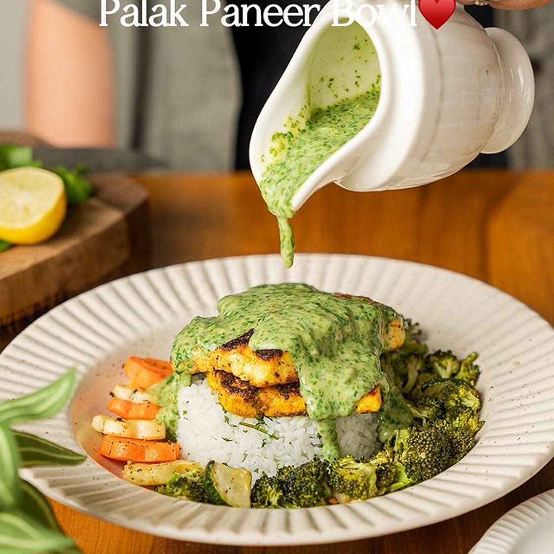 Palak Paneer Rice bowl