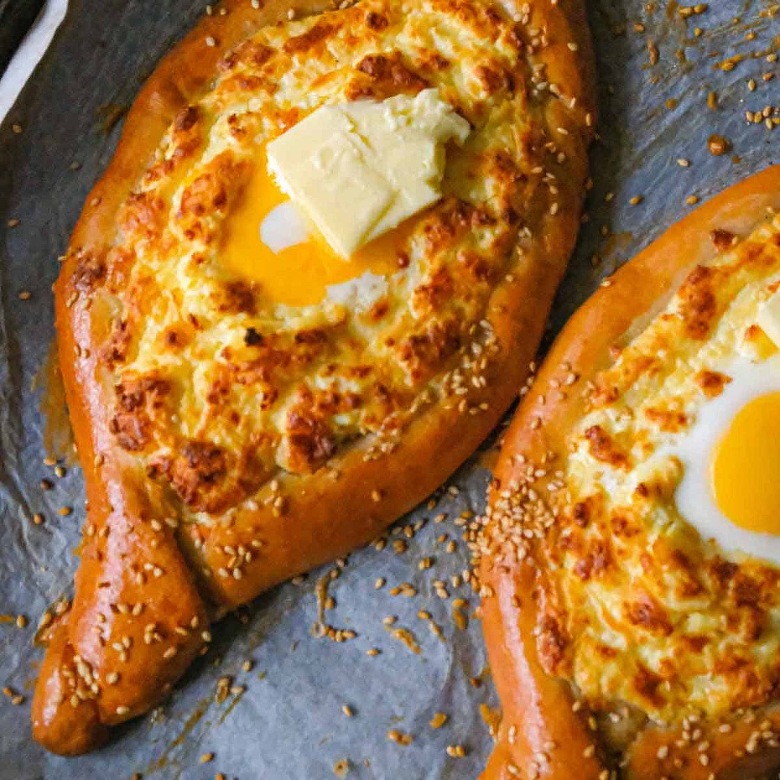 Georgian Cheese Bread (Adjaruli Khachapuri)