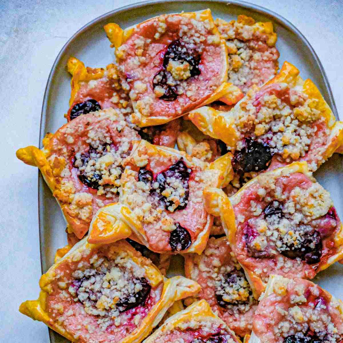 Cherry Cheese Danishes with Walnut Crumble