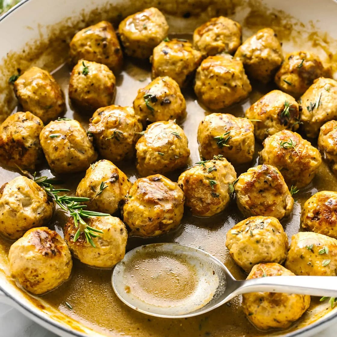 TURKEY MEATBALLS WITH MAPLE MUSTARD SAUCE