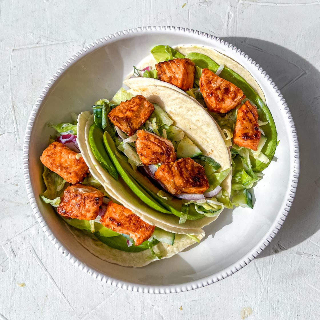Spicy Salmon Tacos
