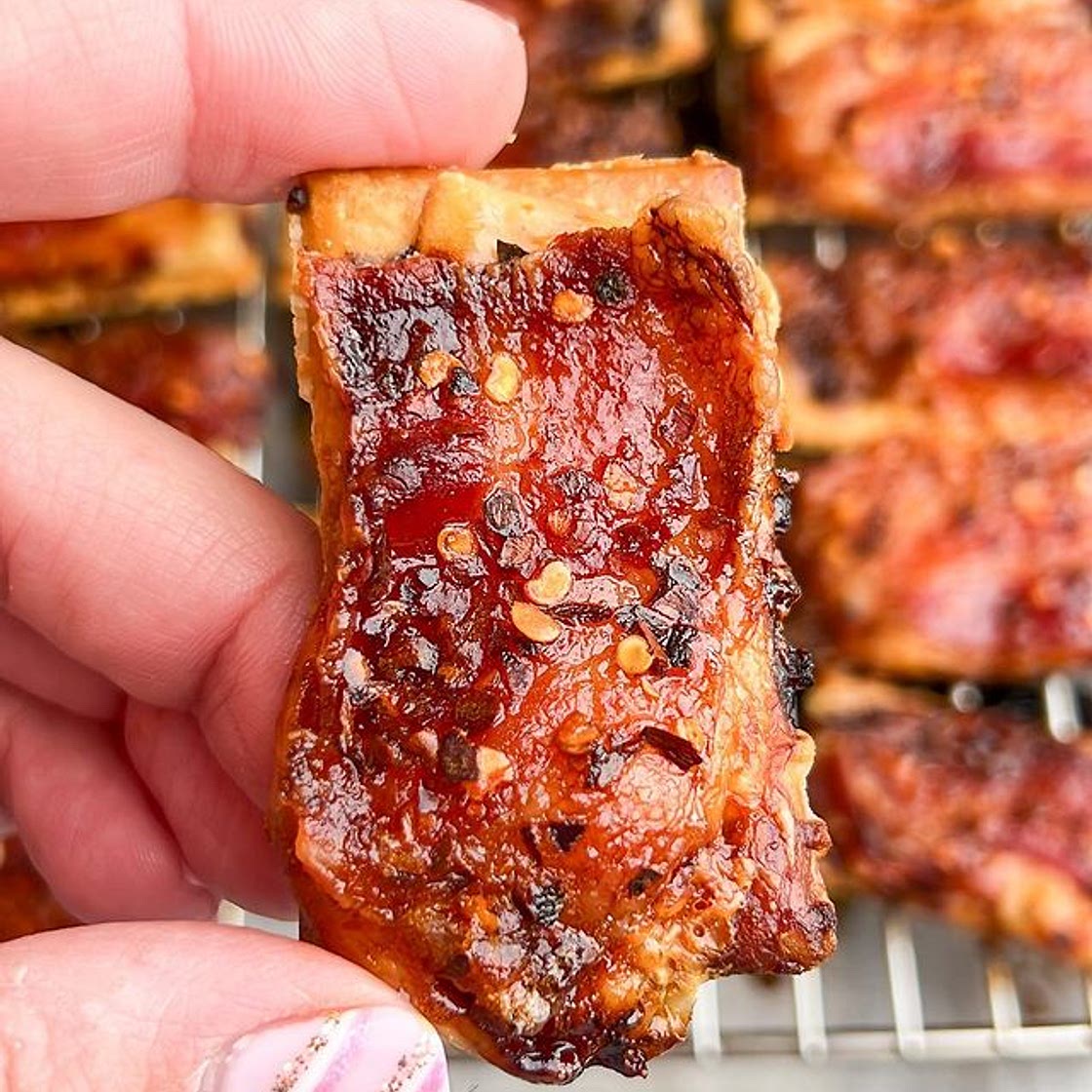 Parmesan Candied Bacon Crackers