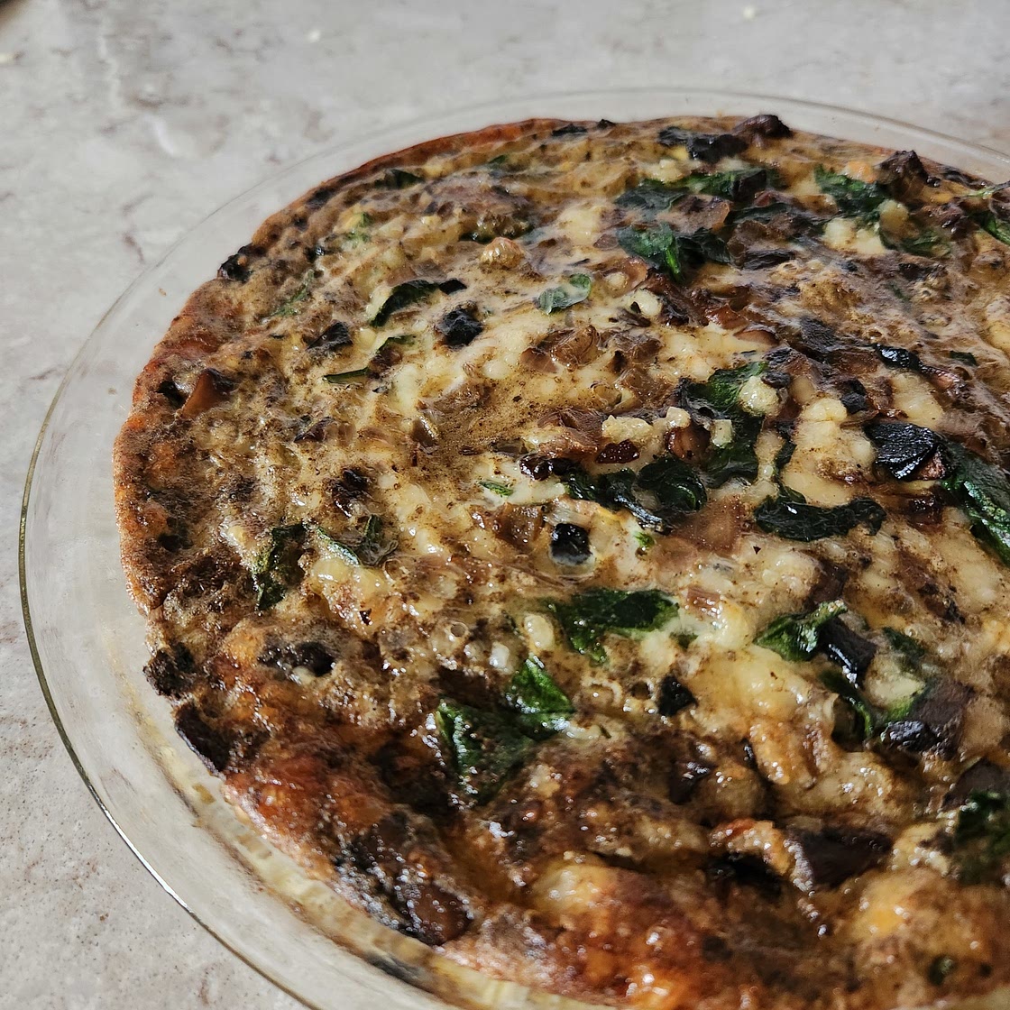 Crustless Spinach & Mushroom Quiche